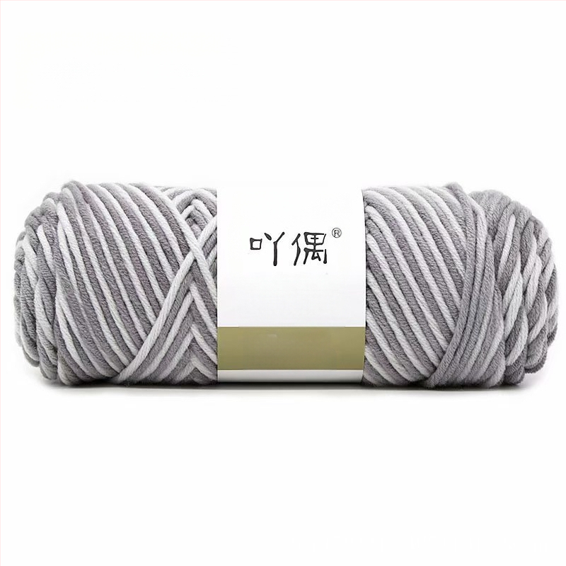 Fire de lână amestecată în skein cu gradient lapte-bumbac, inel de tors, pentru prosoape, tricotat, țesut și cusut