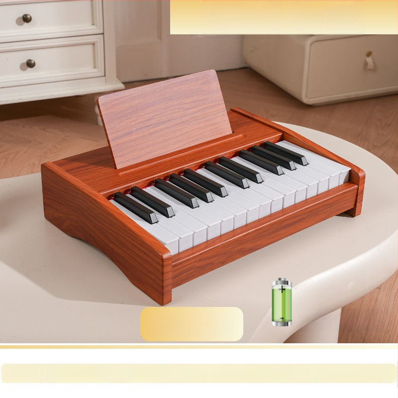 LECHEN преносимо дървено електронно клавирче за деца, модел 25 клавиша/37 клавиша