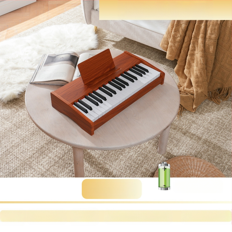 LECHEN преносимо дървено електронно клавирче за деца, модел 25 клавиша/37 клавиша