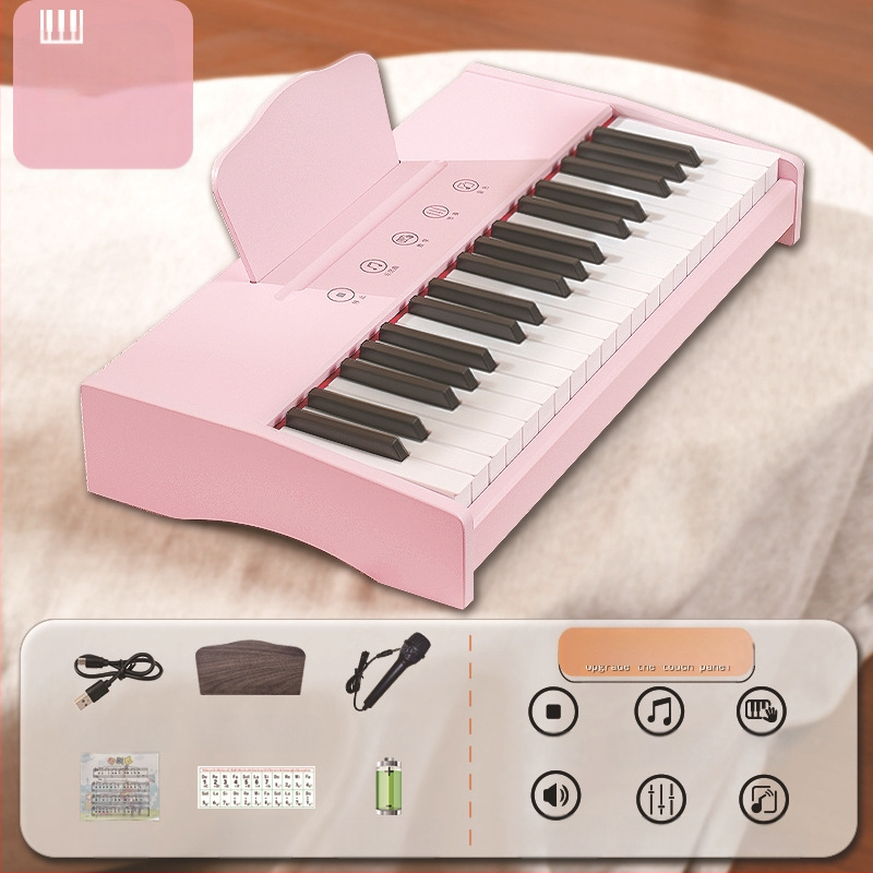 LECHEN преносимо дървено електронно клавирче за деца, модел 25 клавиша/37 клавиша