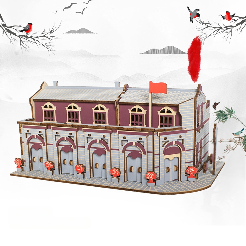 Nanhu Raudona Laivas – Medienos 3D Dėlionės Modelio Rinkinys, DIY, OEM Logotipo Pritaikymas