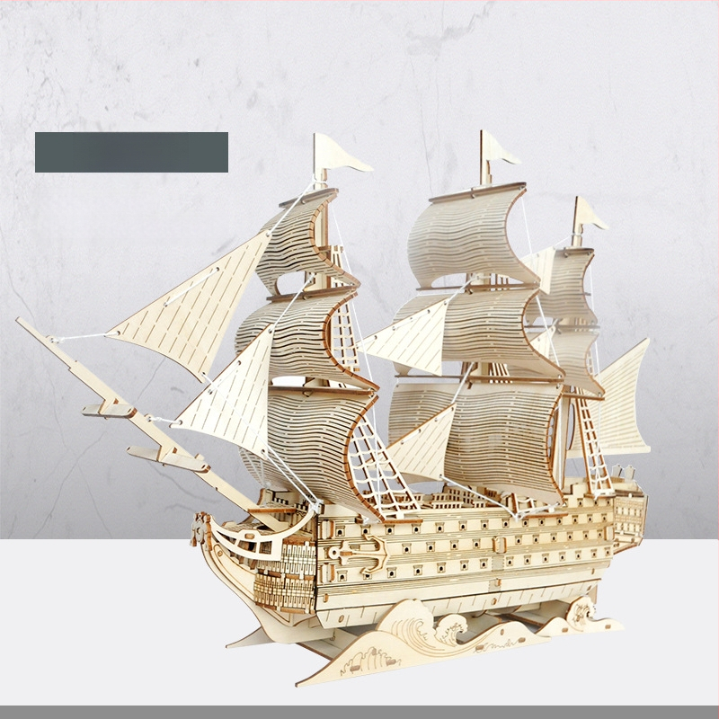 Nanhu Raudona Laivas – Medienos 3D Dėlionės Modelio Rinkinys, DIY, OEM Logotipo Pritaikymas