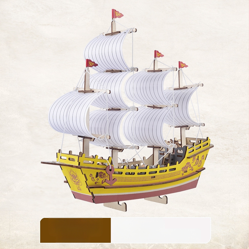 Nanhu Raudona Laivas – Medienos 3D Dėlionės Modelio Rinkinys, DIY, OEM Logotipo Pritaikymas