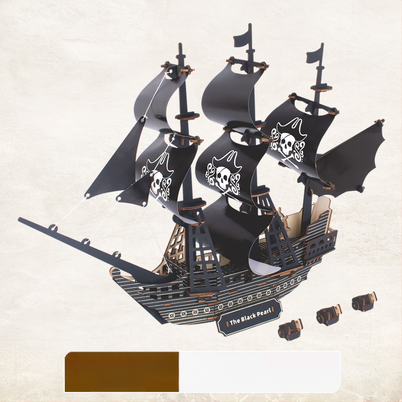 Nanhu Raudona Laivas – Medienos 3D Dėlionės Modelio Rinkinys, DIY, OEM Logotipo Pritaikymas