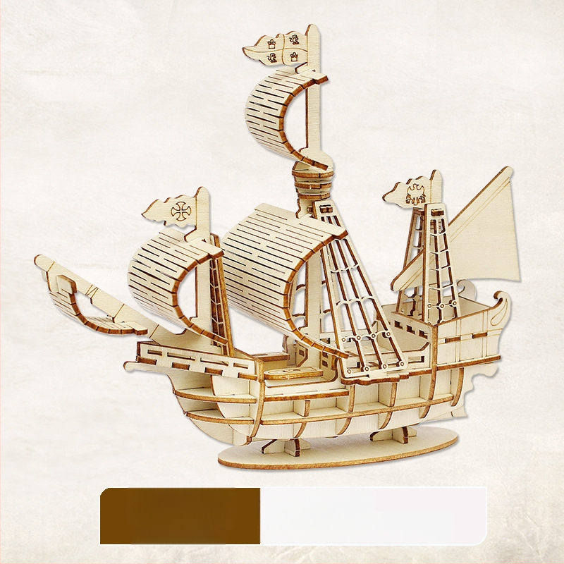 Nanhu Raudona Laivas – Medienos 3D Dėlionės Modelio Rinkinys, DIY, OEM Logotipo Pritaikymas