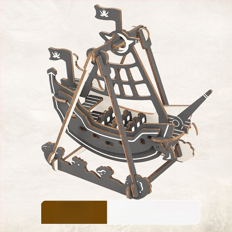 Nanhu Raudona Laivas – Medienos 3D Dėlionės Modelio Rinkinys, DIY, OEM Logotipo Pritaikymas