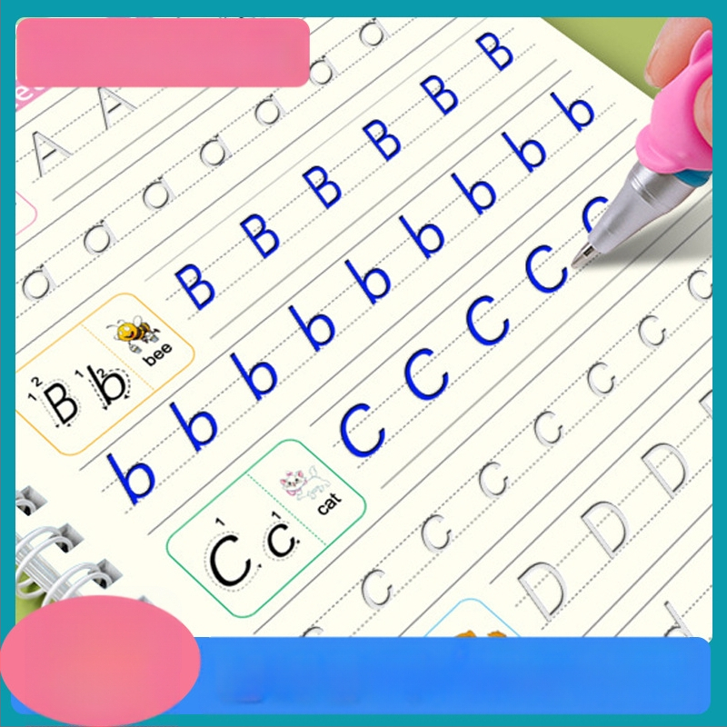 Įpjovimo rašymo pratęsimo knygelė anglų vaikams — Ecchi, serija English children practice copybook; medžiaga: baltas kartonas; tinkama rašalai su silpnais tirpikliais; IP leidimas: Ne (Brand: Ecchi; Series: English children practice copybook; Material: Whi