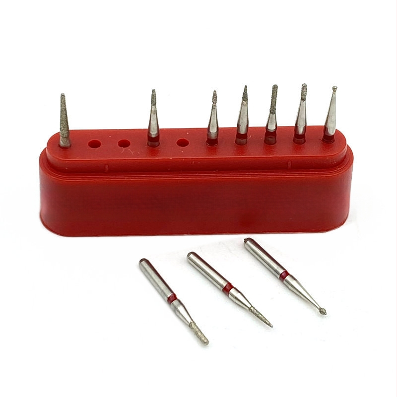 Sada vysokorýchlostných zubných vrtákov s brúsnymi a leštiacimi hlavami, 10 ks v krabičke, pre dospelých