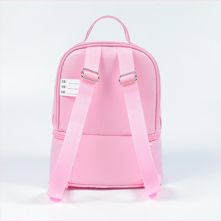 Vaikų šokių sporto krepšys, PU oda, atspari vandeniui, modelis 023-1, gėlių raštas, vidaus sportui