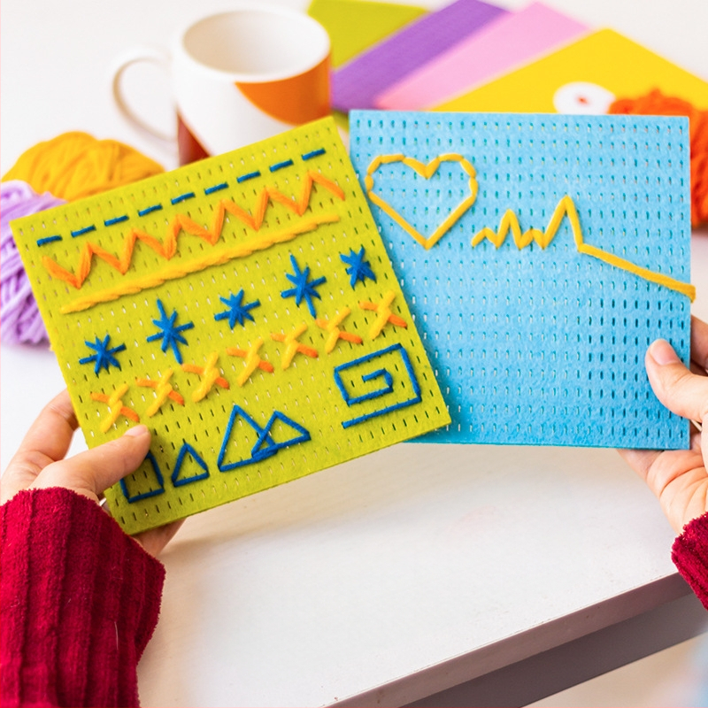 Παιδικός πίνακας νημάτωσης για ράψιμο — εκπαιδευτικό παζλ για συγκέντρωση και λογική σκέψη — μη υφασμένο DIY υλικό σετ