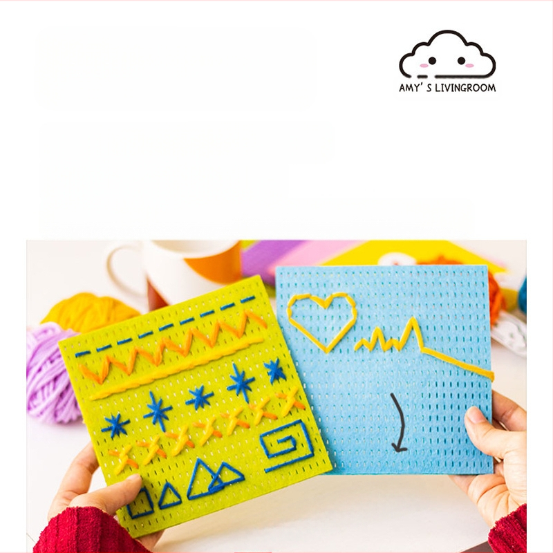 Παιδικός πίνακας νημάτωσης για ράψιμο — εκπαιδευτικό παζλ για συγκέντρωση και λογική σκέψη — μη υφασμένο DIY υλικό σετ
