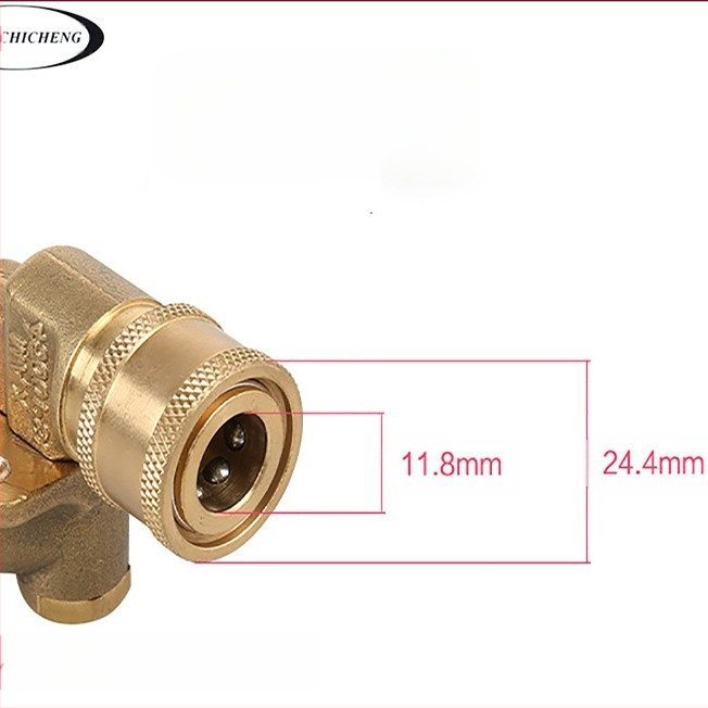 Aukšto slėgio vandens pistole su 7 pakopų reguliavimu ir 5 pakopų kampiniu adapteriu, gryna varis, 4500 psi