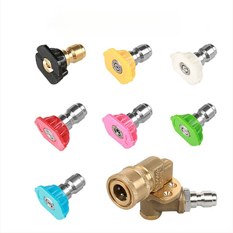 Aukšto slėgio vandens pistole su 7 pakopų reguliavimu ir 5 pakopų kampiniu adapteriu, gryna varis, 4500 psi