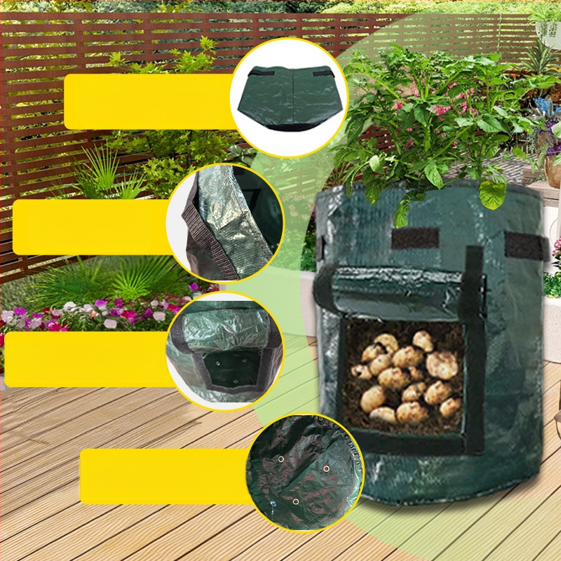 PE sodinimo maišelis, kvėpuojantis ekologiškas maišelis namų sodo darbams, žaliųjų projektų ir balkono daržovių auginimui, augimo maišelis