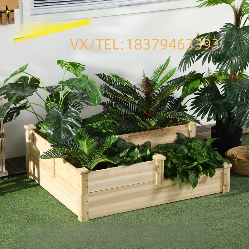 Medinė gėlių dėžė, statoma ant grindų, pastoraliniu stiliumi, skirta namų sodo darbams ir balkonų daržams