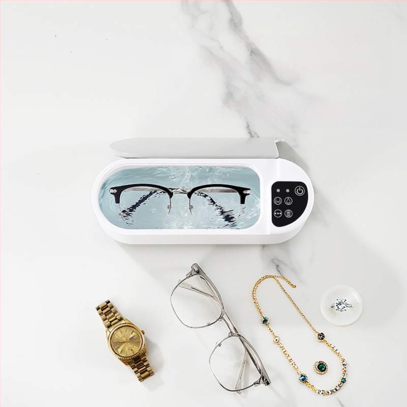 Ultrahangos szemüvegtisztító készülék ékszerek, fogszabályozó és kontaktlencsék számára — USB tápellátás, 5V, 50W, 300 ml kapacitás