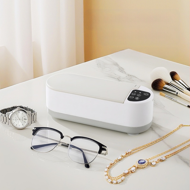 Ultrahangos szemüvegtisztító készülék ékszerek, fogszabályozó és kontaktlencsék számára — USB tápellátás, 5V, 50W, 300 ml kapacitás