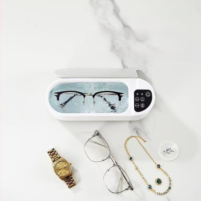 Ultrahangos szemüvegtisztító készülék ékszerek, fogszabályozó és kontaktlencsék számára — USB tápellátás, 5V, 50W, 300 ml kapacitás