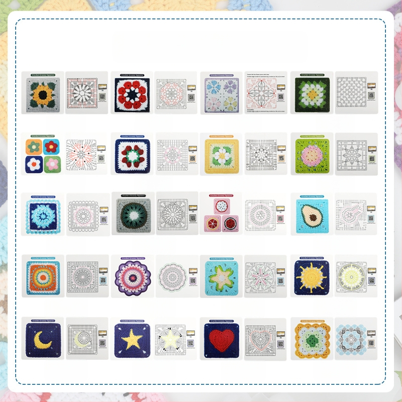 Klojimo rinkinys su iliustruotomis instrukcijomis 20 Granny plaid dalių – Zuo Man, šiuolaikinis stilius, 250 g, 100 vnt dėžutė