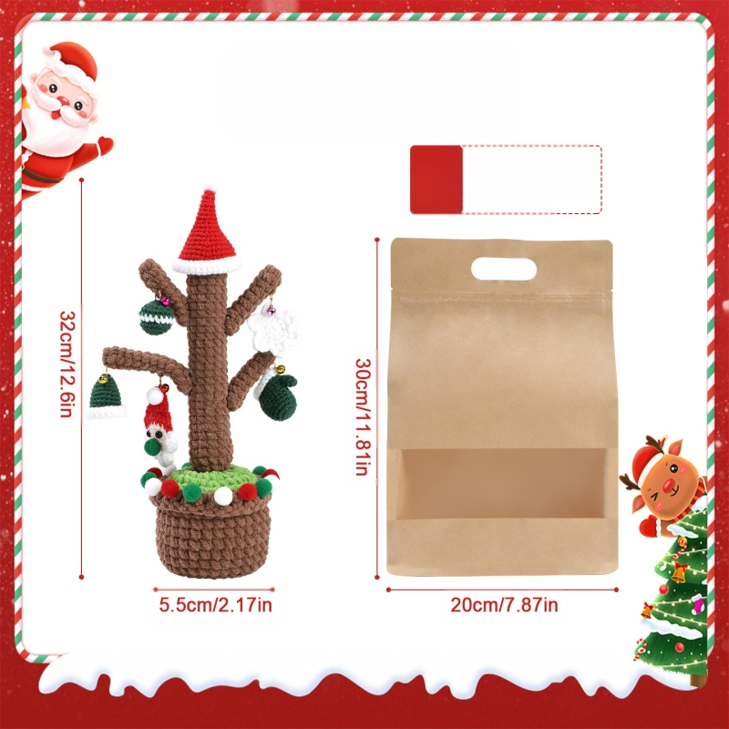 Пакет материали за кукиране на кукли – ръчно плетени коледни орнаменти за саксии, 50 бр./кутия, брутно тегло 0.33 кг, без обработка