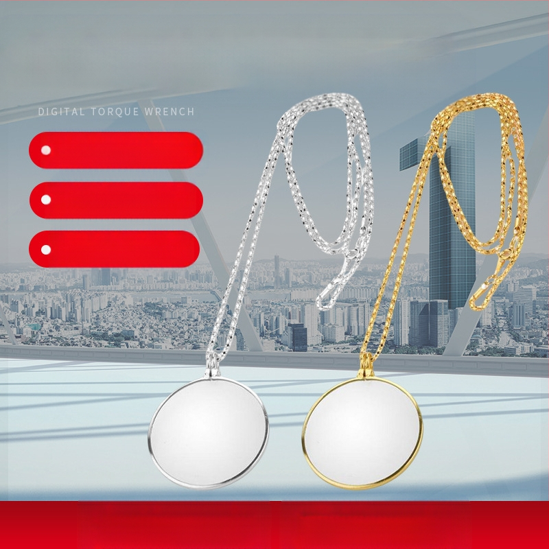 Didinamoji pakabukinė lupa su pilna metalo grandine, stikline lęšiu, nešiojama, aukštos skaidrumos