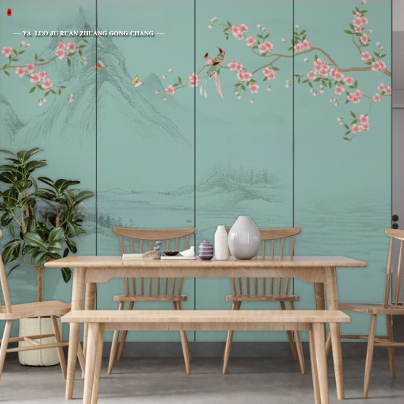 Sienų danga su siuvinėjimu, Naujasis kinų stilius, atsparus drėgmei, aukštos kokybės, iš Yaliju Soft Furnishings