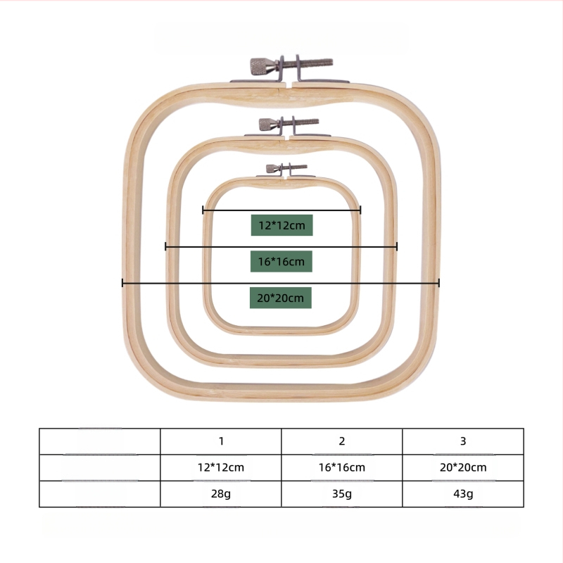 Квадратна бамбукова рамка за кръстосано бродиране, китайски стил