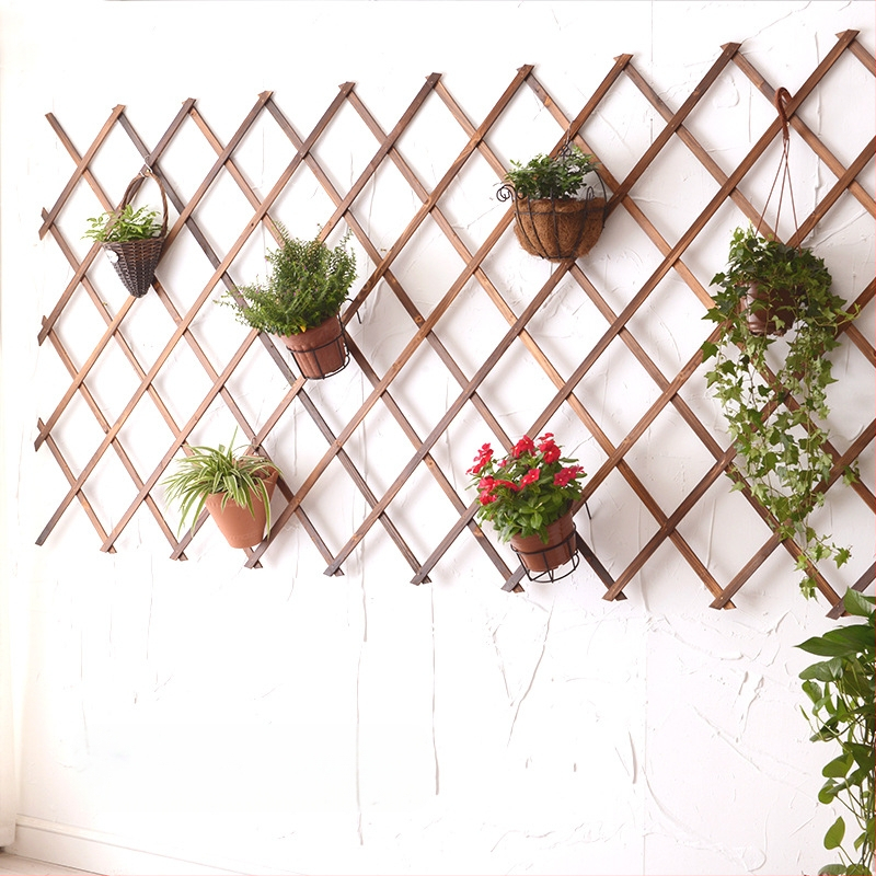 Lauko sieninis augalų stovas ir kopėjinis tinklas iš antikorozinio medžio, skirtas balkonui ir sodui. Prekės kodas Tb-635814615018