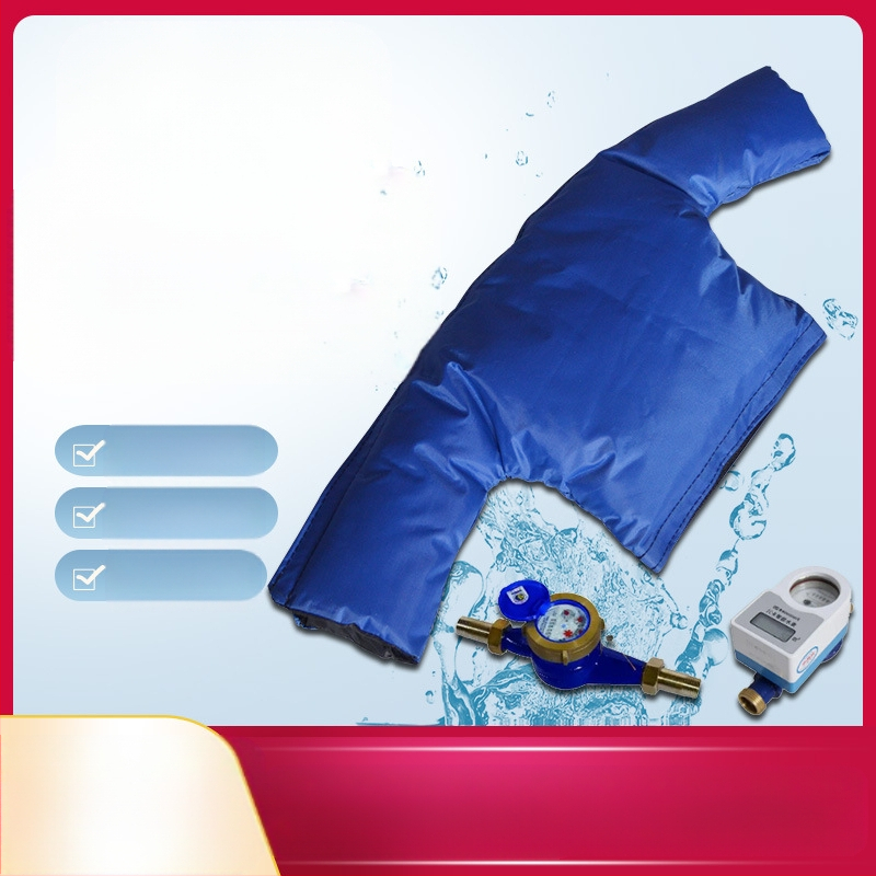 Vandens skaitiklio izoliacijos gaubtas, audinys su izoliaciniu vatos šerdimi; kieta forma, paviršiaus iškyšų tipas, darbinė temperatūra iki 80°C