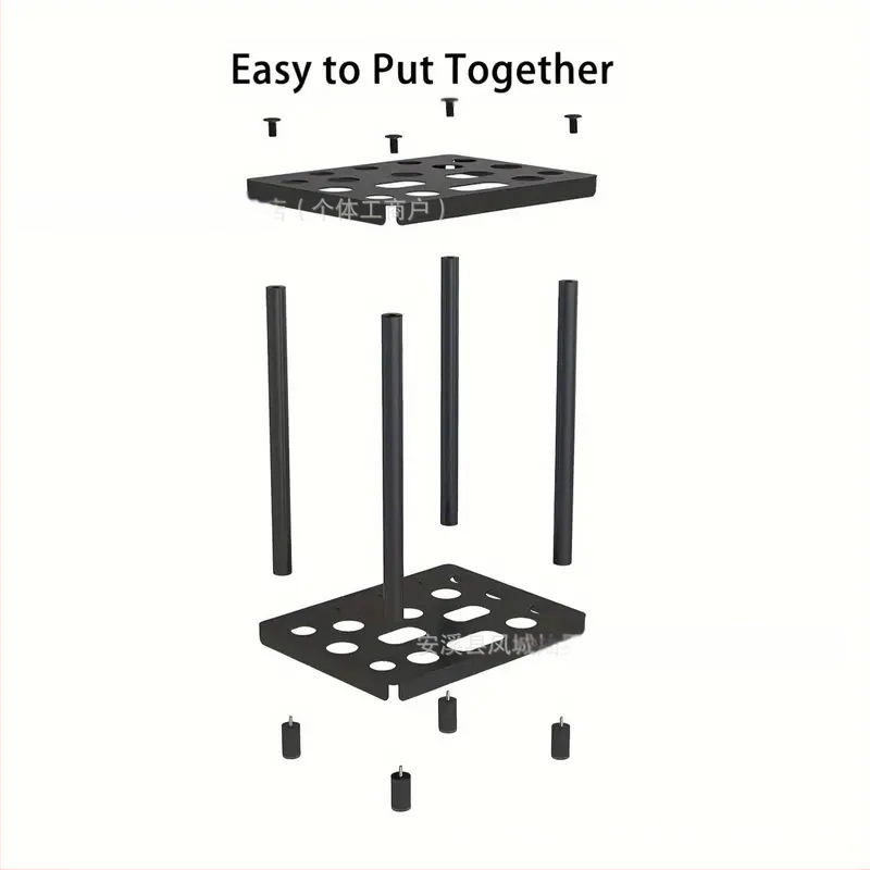 Μεταλλική ραφιέρα αποθήκευσης εργαλείων με επίστρωση πούδρας για γκαράζ/εξωτερική χρήση, θέσεις για φτυάρι και σκούπα