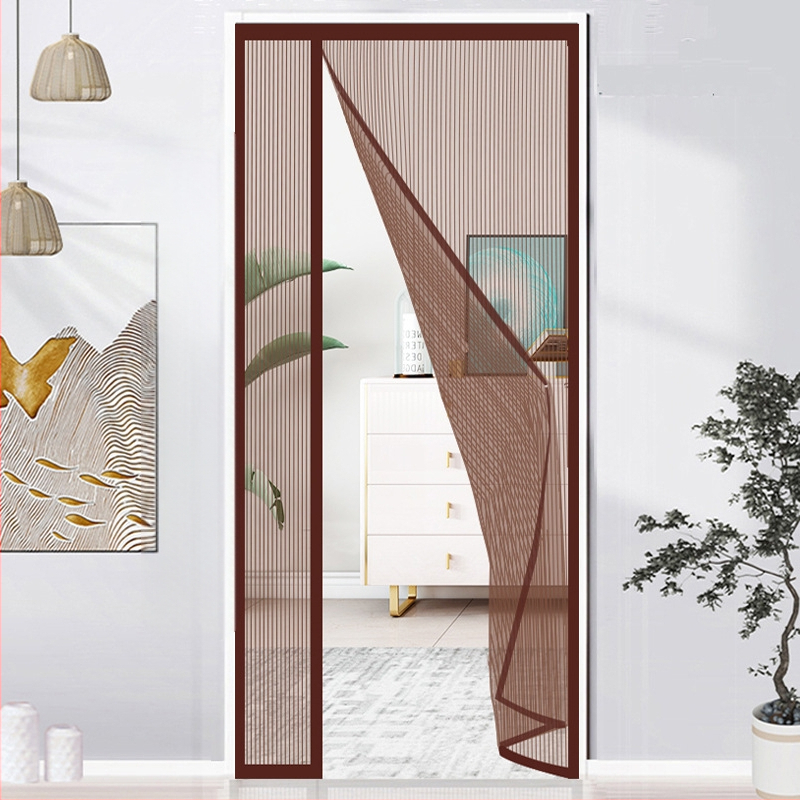 Durų ekranas nuo uodų su deimantine tinkleliu, šoninis atidarymas, magnetinis užsegimas, miegamajam, Velcro užuolaida