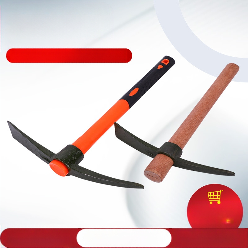 Плоско-заострена стоманена кирка с дървена дръжка, за рязане на дърва и земеделие, дължина 230–300 мм, марка Jin Rui