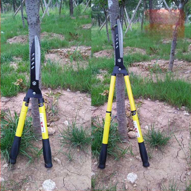 Телeскопични градински ножици за резитба с дръжка от стоманена тръба, 65Mn стомана; диаметър на резитбата 1–10 мм; тегло 1,2 кг; марка German help