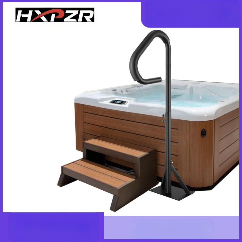 Aluminijski rukohvat za hidromasažnu kadu, otporan na koroziju, s dizajnom spa s koracima, za unutarnju i vanjsku upotrebu, s kliznom montažnom bazom.
