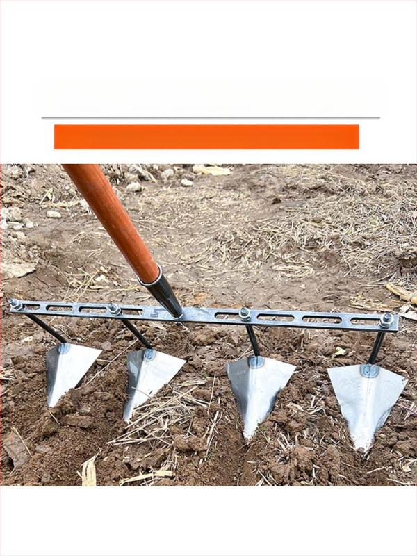 Nastaviteľná trojuholníková motyka pre tvorbu priekop; uvoľňovanie pôdy a kopanie