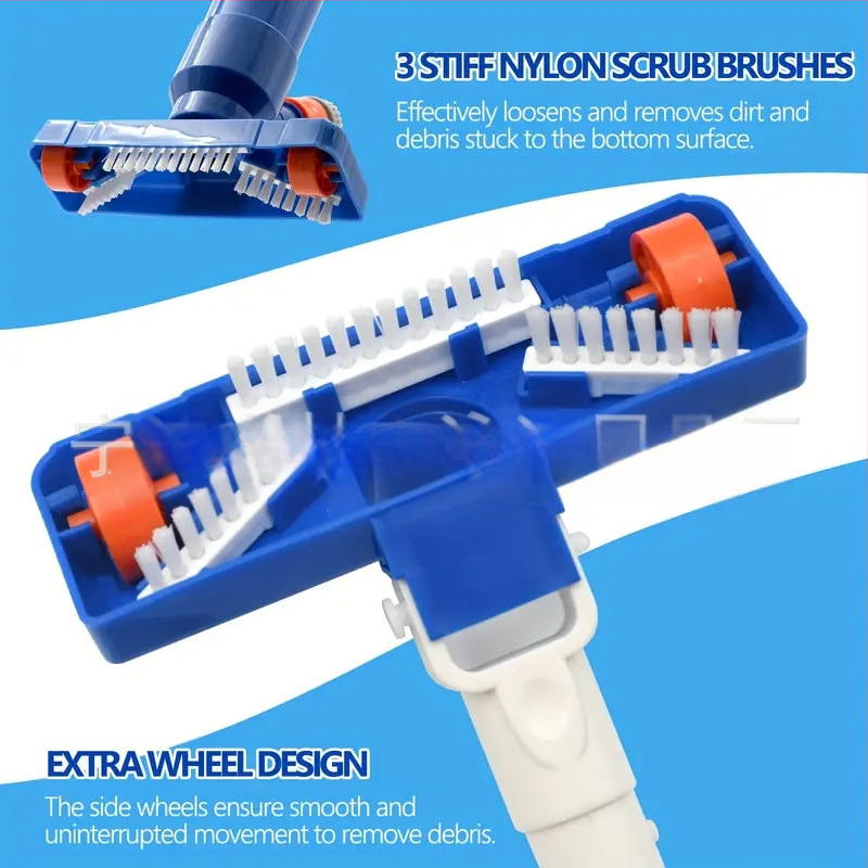 Обновен инструмент за подводно всмукване на замърсявания в басейн с 4 алуминиеви пръти