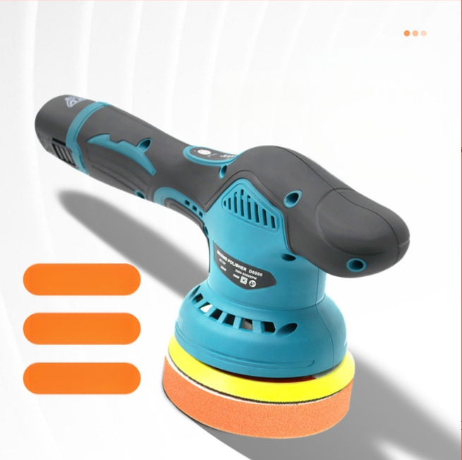 Bezvadu automobiļu pulēšanas un vaskošanas mašīna, rokas vadāms ar litija bateriju (12V, fiksēta ātrums, paredzēta auto pulēšanai un vaskošanai)