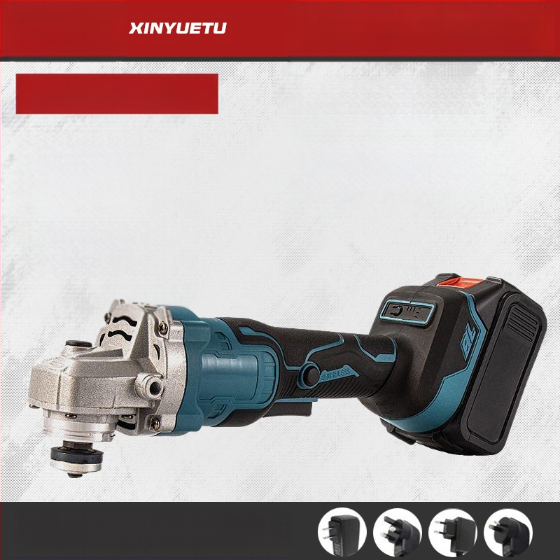 Безжичен ъглов шлайф с безчетков двигател, литиева батерия, преносим, малък размер, шлайфане и полиране