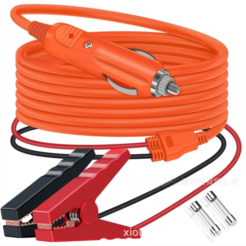 Bear 14 AWG autó töltőkábel gyújtódugóval és krokodil-klipszes akkumulátor-kötéssel, PVC burkolat, töltőkábel járművek töltésére: autók, lakóautók, motorkerékpárok, hajók, utánfutók, traktorok, teherautók