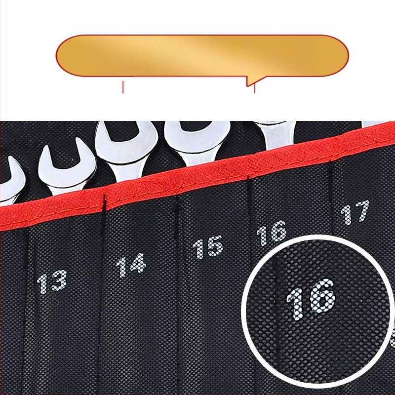 Meiqi комплект гаечни ключове с тресчотка, двустранни, 22 части (Материал: хром-ванадиева сплав; Вид: комбинирани гаечни ключове)