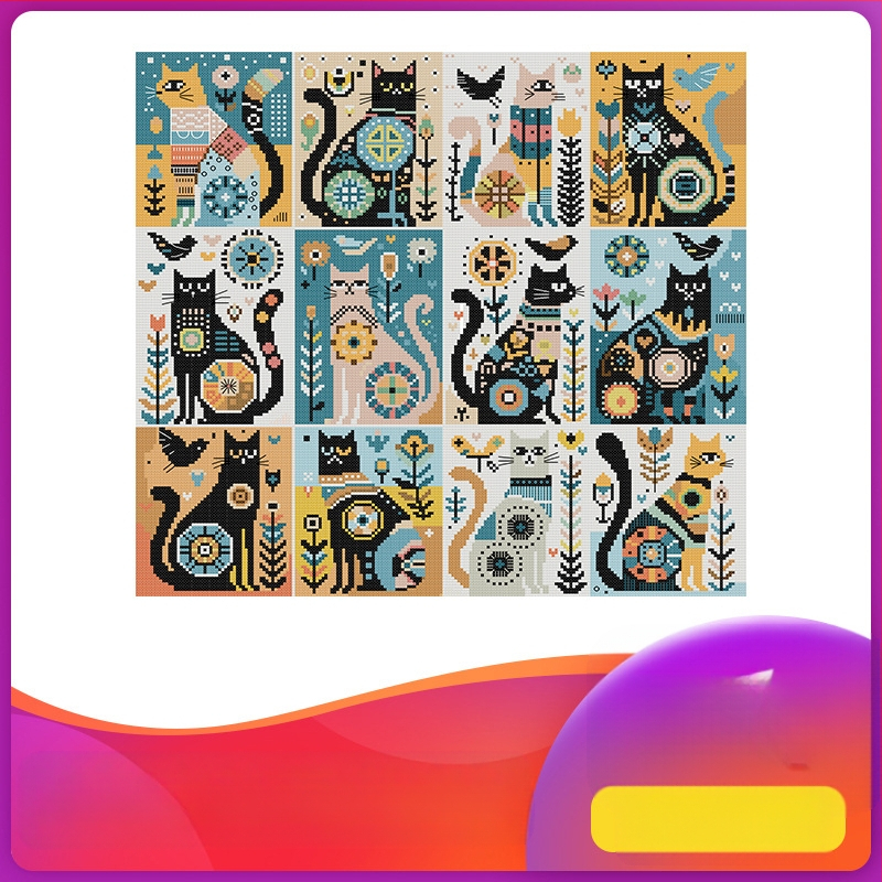 Keresztszemes készlet – cartoon/anime minta, 11CT vászon, keresztszemes hímzés, nappali, hálószoba és dolgozószoba számára