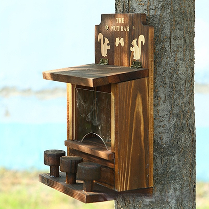 Дървен висящ хранилник за домашни любимци и птичи къщичка за хамстери, код на продукта 0528, марка Miraculous Work