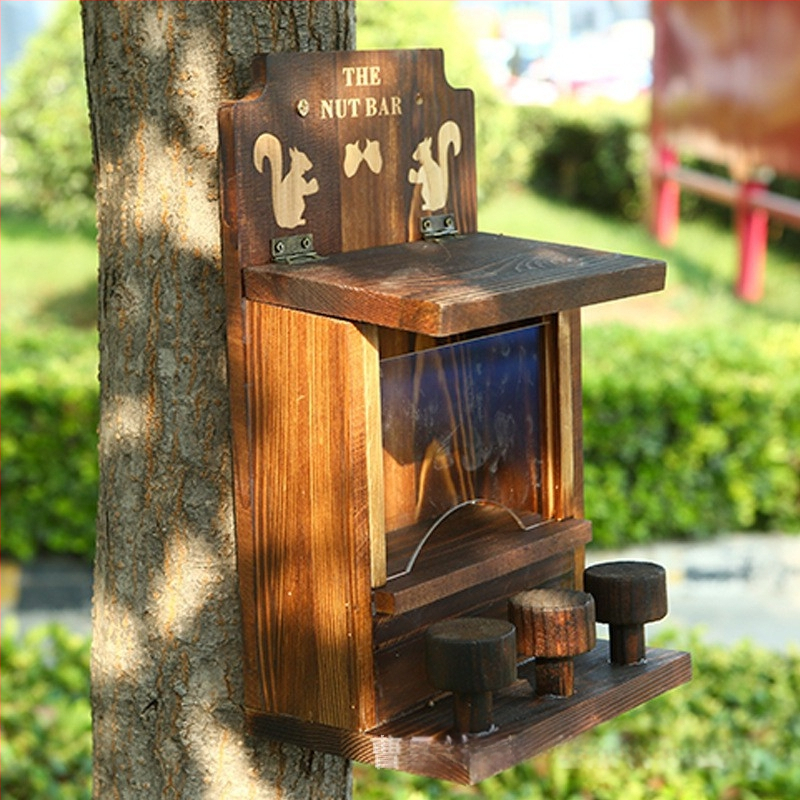 Дървен висящ хранилник за домашни любимци и птичи къщичка за хамстери, код на продукта 0528, марка Miraculous Work