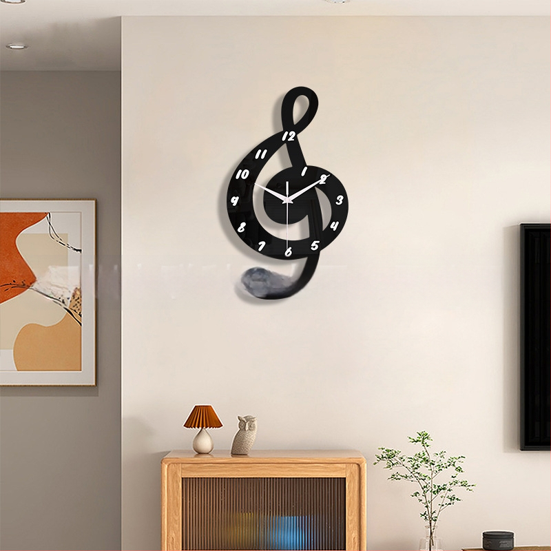 emoyo falióra, kerek akril tok, zenei hangjegy dizájn, kvarc mozgás csendes járás, Modell 30503