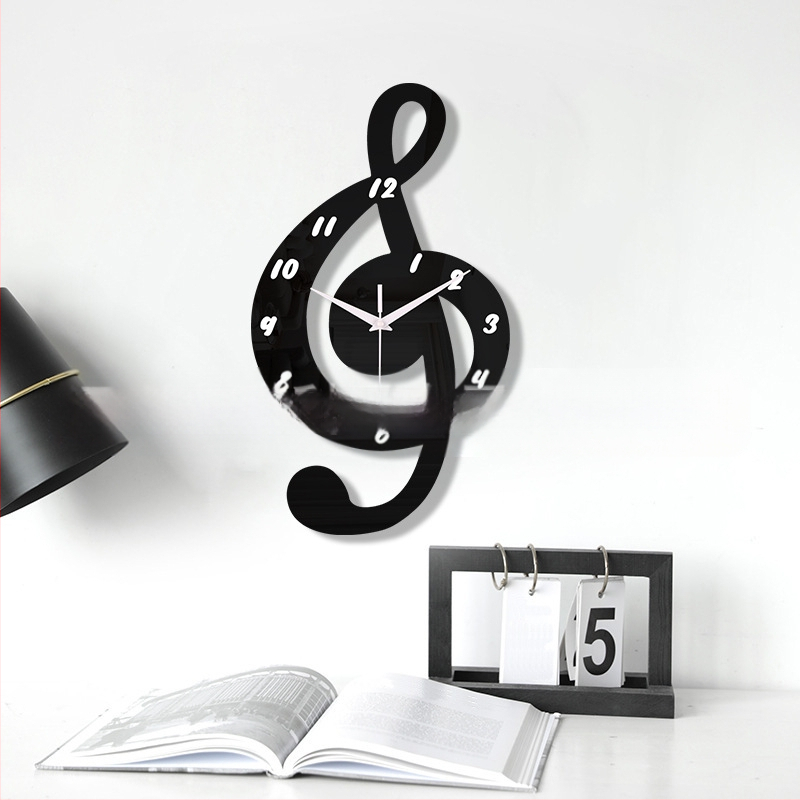 emoyo falióra, kerek akril tok, zenei hangjegy dizájn, kvarc mozgás csendes járás, Modell 30503