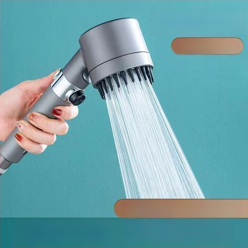 Σετ κεφαλής ντους με φίλτρο, τρία επίπεδα ροής (ψεκασμός, μασάζ, βροχή), υλικό ABS