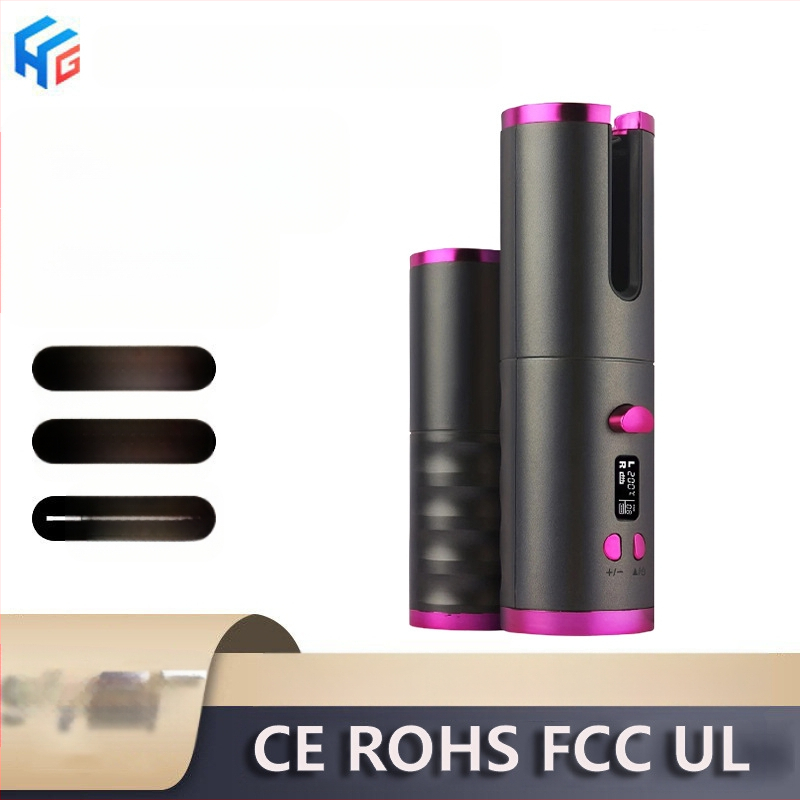 Sukimo plaukštė su besisukančiu cilindru, skaitmeninis belaidis įkrovimas, nešiojamas mini plaukų formavimo įrankis, 25 W, 5,1 V, 10 temperatūros lygių, ABS korpusas