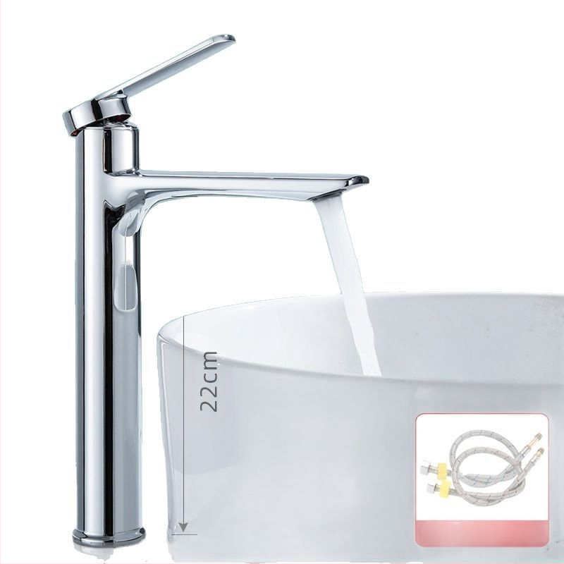 Robinet pentru chiuvetă de masă, apă caldă și rece, cu un singur orificiu, model PS-3002, aliaj de zinc, cartuș ceramic, certificare CE, 0–100°C