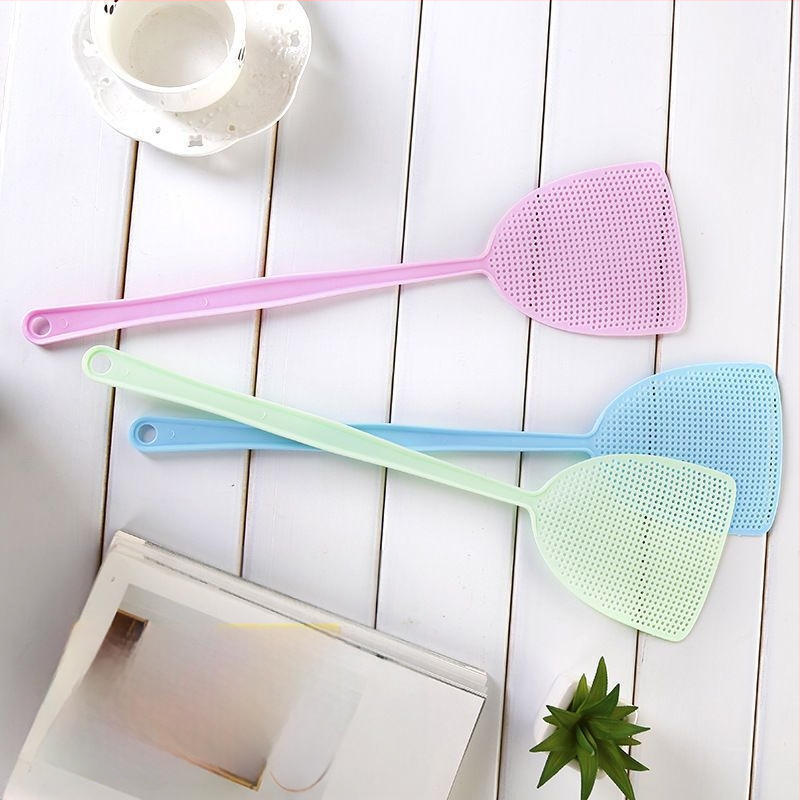 Plastikinė musių mentele su ilga rankena, paprastas dizainas, netoksiška, be kvapo, pritaikomas