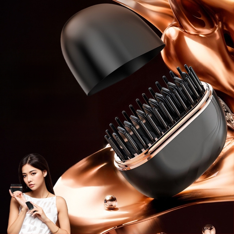 Mini belaidė plaukų tiesinimo šukos – nešiojamos, dviguba funkcija tiesinimui ir garbanoms, keraminė šiluma, 25W, stilizavimas per 3–5 minutes